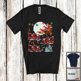 MacnyStore - Santa Driving Reindeer Excavator Sleigh; Wonderful Christmas Santa Sleigh; Snow Family T-Shirt