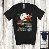 MacnyStore - Santa Driving Reindeer Truck Sleigh; Wonderful Christmas Santa Sleigh; Snow Family Group T-Shirt