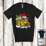 MacnyStore - Santa Driving School Bus With X-mas Tree, Joyful Christmas Santa Snow Matching Group T-Shirt