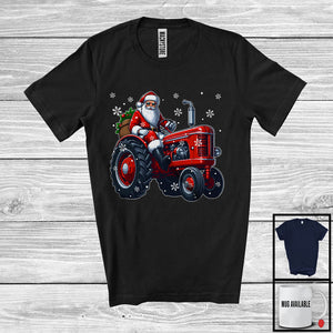 MacnyStore - Santa Driving Tractor, Awesome Christmas Santa Driver Team, Matching Family X-mas Group T-Shirt