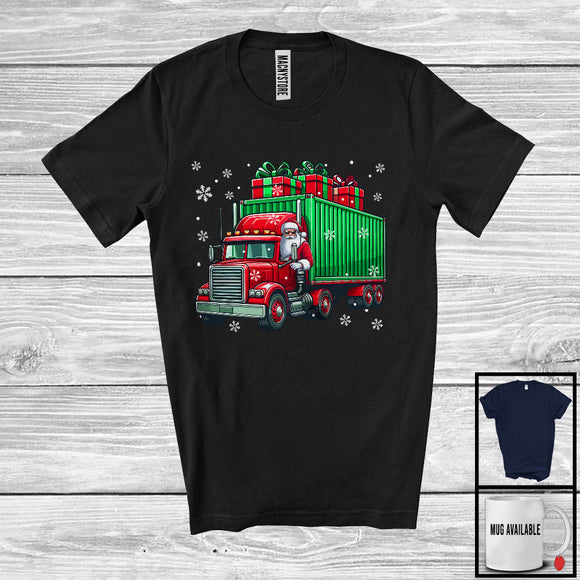 MacnyStore - Santa Driving Truck, Awesome Christmas Santa Driver Team, Matching Family X-mas Group T-Shirt