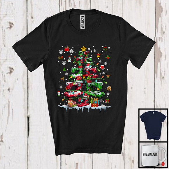 MacnyStore - Santa ELF Reindeer Sewing Machines Christmas Tree, Lovely X-mas Lights Tailor, Careers Group T-Shirt