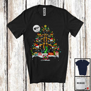 MacnyStore - Santa Elf Excavator Christmas Tree; Joyful X-mas Excavator Driver Snowing Gnome; Family Group T-Shirt