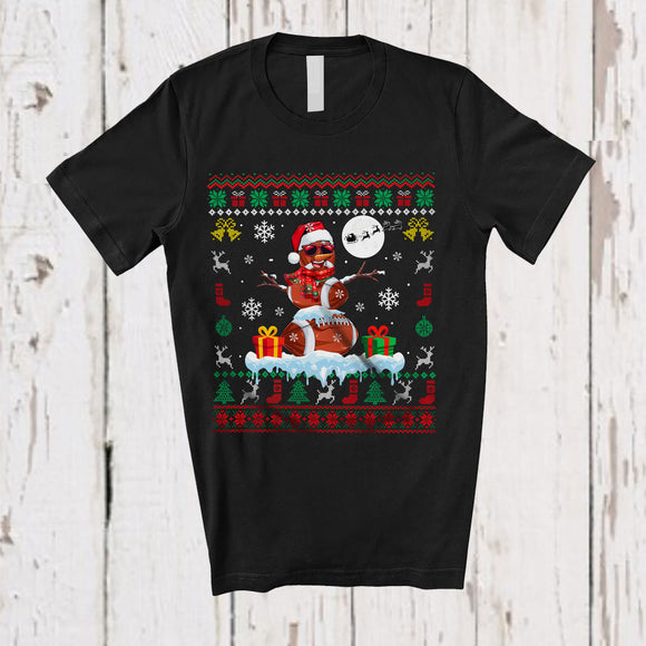 MacnyStore - Santa Football Snowman Cosplay; Fantastic Christmas Football Player; Sweater Sport Team T-Shirt