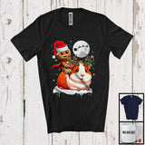 MacnyStore - Santa Gingerbread Riding Guinea Pig Reindeer; Lovely Christmas Snowing Wild Animal; Family T-Shirt