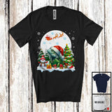 MacnyStore - Santa Iguana With X-mas Tree Snowman, Adorable Christmas Santa Wild Animal, Family Group T-Shirt