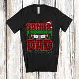 MacnyStore - Santa Is Promoting Me to Dad; Amusing Christmas Pregnancy Announcement; Plaid Family T-Shirt