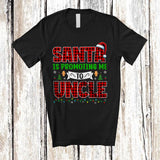 MacnyStore - Santa Is Promoting Me to Uncle; Amusing Christmas Pregnancy Announcement; Plaid Family T-Shirt