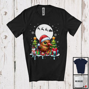 MacnyStore - Santa Kiwi Bird; Adorable Christmas Lights Tree Plaid Santa Kiwi Bird Lover; Family Group T-Shirt