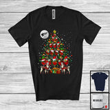 MacnyStore - Santa Llama And Beer Glasses Christmas Tree; Cheerful X-mas Drinking Drunker; Family T-Shirt