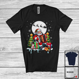 MacnyStore - Santa Playing Accordion; Awesome Christmas Tree Santa Lover; Musical Instruments Player T-Shirt