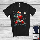 MacnyStore - Santa Playing Baseball, Humorous Christmas Santa Sport Player Team, Family X-mas Group T-Shirt