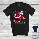 MacnyStore - Santa Playing Bocce Ball, Humorous Christmas Santa Sport Player Team, Family X-mas Group T-Shirt