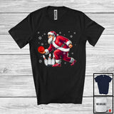 MacnyStore - Santa Playing Bowling, Humorous Christmas Santa Sport Player Team, Family X-mas Group T-Shirt