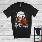 MacnyStore - Santa Playing Cello; Awesome Christmas Tree Santa Lover; Musical Instruments Player T-Shirt