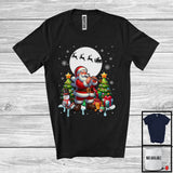 MacnyStore - Santa Playing Flute; Awesome Christmas Tree Santa Lover; Musical Instruments Player T-Shirt