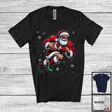MacnyStore - Santa Playing Football, Humorous Christmas Santa Sport Player Team, Family X-mas Group T-Shirt
