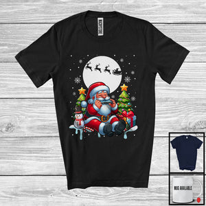 MacnyStore - Santa Playing Harmonica; Awesome Christmas Tree Santa Lover; Musical Instruments Player T-Shirt