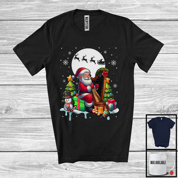 MacnyStore - Santa Playing Harp; Awesome Christmas Tree Santa Lover; Musical Instruments Player T-Shirt