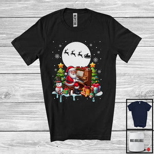 MacnyStore - Santa Playing Piano; Awesome Christmas Tree Santa Lover; Musical Instruments Player T-Shirt