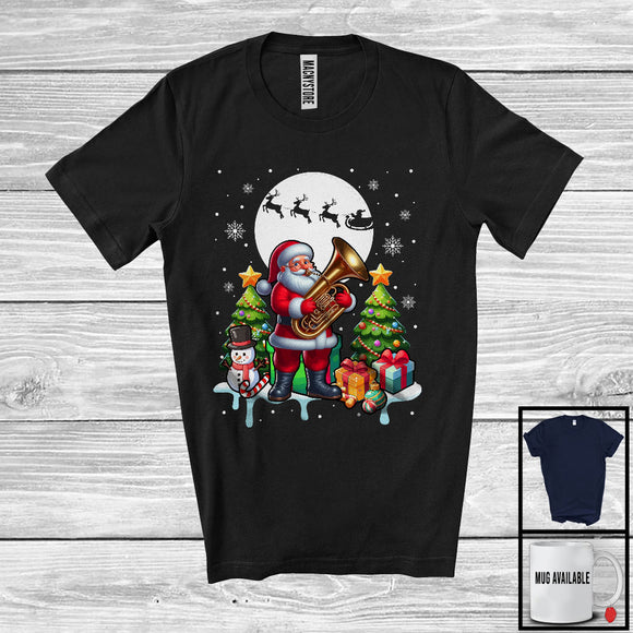 MacnyStore - Santa Playing Tuba; Awesome Christmas Tree Santa Lover; Musical Instruments Player T-Shirt