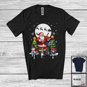 MacnyStore - Santa Playing Violin; Awesome Christmas Tree Santa Lover; Musical Instruments Player T-Shirt