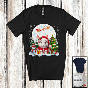 MacnyStore - Santa Rabbit With X-mas Tree Snowman, Adorable Christmas Santa Wild Animal, Family Group T-Shirt