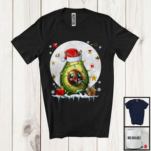 MacnyStore - Santa Reindeer Avocado With Moon, Wonderful Christmas Lights Fruits, X-mas Vegan Group T-Shirt