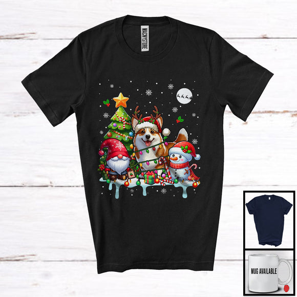 MacnyStore - Santa Reindeer Corgi, Adorable Christmas Tree Gnome Snowman, X-mas Family Group T-Shirt