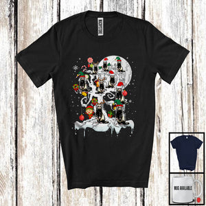 MacnyStore - Santa Reindeer ELF Ferret On Christmas Tree Lights; Merry X-mas Animal Lover; Snowing T-Shirt