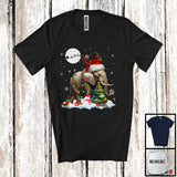 MacnyStore - Santa Reindeer Elephant; Wonderful Christmas Lights Tree Elephant; Snowing Animal Lover T-Shirt