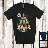 MacnyStore - Santa Reindeer Elf American Eskimo Christmas Tree; Amusing X-mas Lights Dog Owner Lover T-Shirt