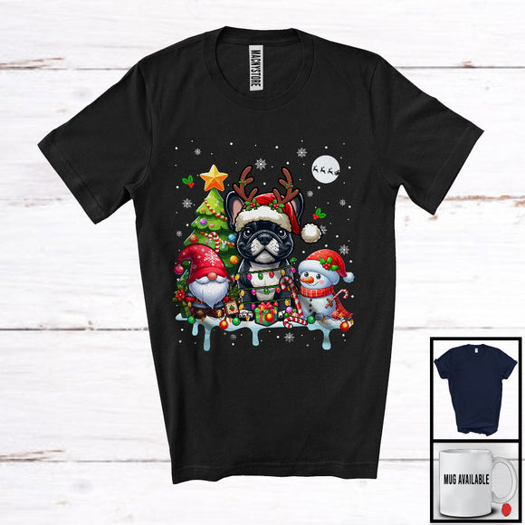 MacnyStore - Santa Reindeer French Bulldog, Adorable Christmas Tree Gnome Snowman, X-mas Family Group T-Shirt
