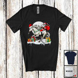 MacnyStore - Santa Riding Horse; Adorable Christmas Lights Moon Santa Horse; X-mas Animal Lover T-Shirt