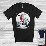 MacnyStore - Santa Riding Horse, Merry Christmas Moon Snow Horse Wild Animal Lover, X-mas Group T-Shirt