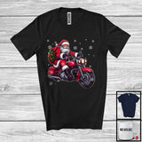 MacnyStore - Santa Riding Motorcycle, Awesome Christmas Santa Rider Biker Team, Family X-mas Group T-Shirt
