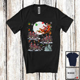 MacnyStore - Santa Riding Reindeer Bicycle Sleigh; Wonderful Christmas Santa Sleigh; Snow Family Group T-Shirt