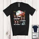 MacnyStore - Santa Riding Reindeer Cow Sleigh; Amazing Christmas Moon Santa Sleigh; Pajama Family Group T-Shirt