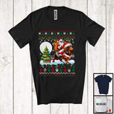 MacnyStore - Santa Riding Reindeer Dachshund Puppy; Amazing Christmas Sweater Santa; Snowing X-mas T-Shirt