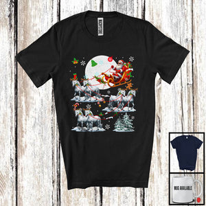 MacnyStore - Santa Riding Reindeer Horse Sleigh; Wonderful Christmas Santa Sleigh; Snow Family Group T-Shirt