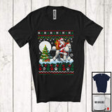 MacnyStore - Santa Riding Reindeer Poodle Puppy; Amazing Christmas Sweater Santa; Snowing X-mas T-Shirt