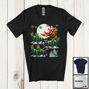 MacnyStore - Santa Riding Reindeer T-Rex Sleigh; Amazing Christmas Moon Santa Sleigh; Pajama Family Group T-Shirt