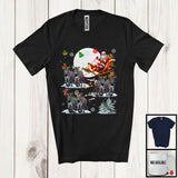 MacnyStore - Santa Riding Reindeer Zebra Sleigh; Amazing Christmas Moon Santa Sleigh; Pajama Family Group T-Shirt