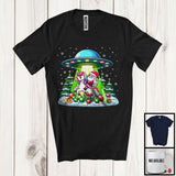 MacnyStore - Santa Riding Unicorn UFO, Lovely Christmas Santa UFO Alien, X-mas Family Group T-Shirt