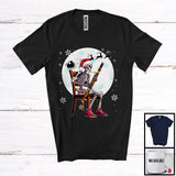 MacnyStore - Santa Skeleton Playing Bassoon; Fantastic Christmas Moon Tree; Musical Instruments Player T-Shirt