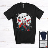 MacnyStore - Santa Skeleton Playing Drum; Fantastic Christmas Moon Tree Skeleton; Musical Instruments Player T-Shirt