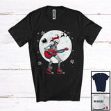 MacnyStore - Santa Skeleton Playing Guitar; Fantastic Christmas Moon Tree Skeleton; Musical Instruments Player T-Shirt