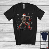 MacnyStore - Santa Skeleton Playing Hockey, Awesome Christmas Snow Hockey Player Lover, Sport Team T-Shirt