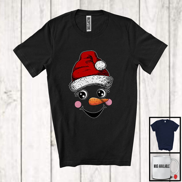 MacnyStore - Santa Snowman Face Cosplay; Humorous Christmas Snowman; Matching X-mas Family Group T-Shirt