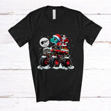 MacnyStore - Santa T-Rex Driving Monster Truck; Awesome Christmas Lights Snowing Dinosaur; Cousin Family T-Shirt